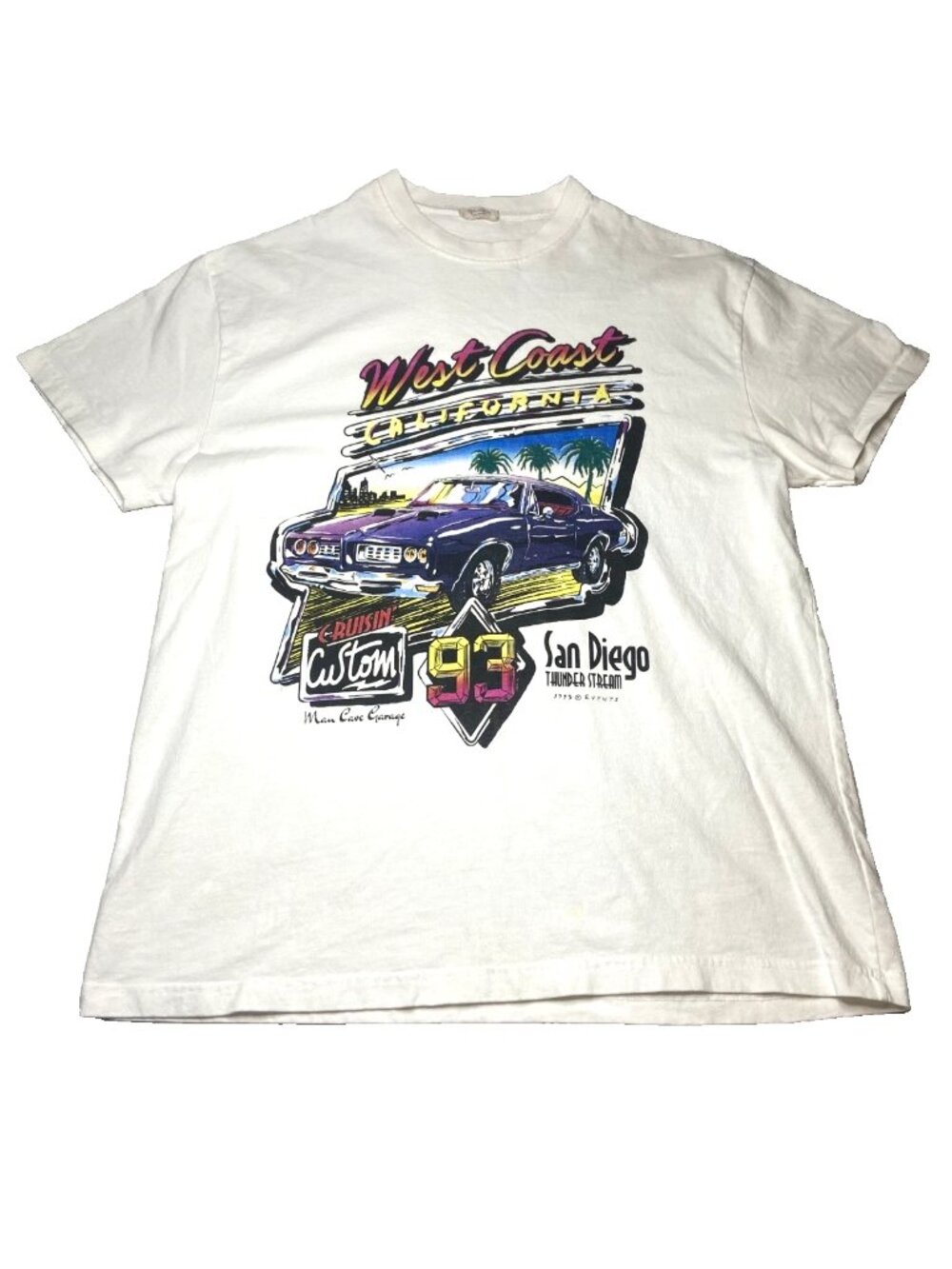 J Galt Shirt Womens Medium White West Coast California 1993 Car Brandy Melville